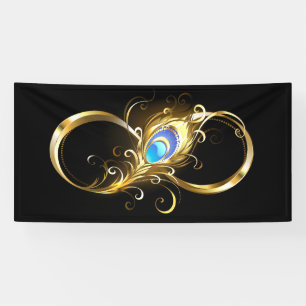 Unendlichkeit mit Golden Peacock Feather Banner