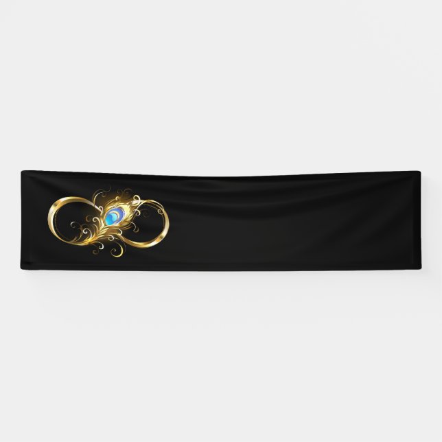 Unendlichkeit mit Golden Peacock Feather Banner (Horizontal)
