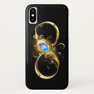 Unendlichkeit mit Golden Peacock Feather Case-Mate iPhone Hülle