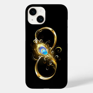 Unendlichkeit mit Golden Peacock Feather Case-Mate iPhone 14 Hülle