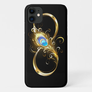 Unendlichkeit mit Golden Peacock Feather Case-Mate iPhone Hülle
