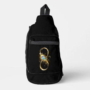 Unendlichkeit mit Golden Peacock Feather Crossbody Bag