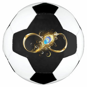 Unendlichkeit mit Golden Peacock Feather Fußball