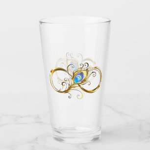 Unendlichkeit mit Golden Peacock Feather Glas
