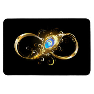 Unendlichkeit mit Golden Peacock Feather Magnet