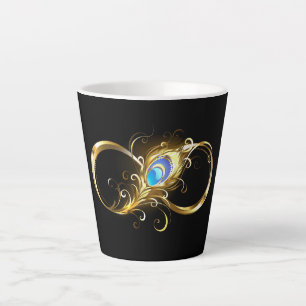 Unendlichkeit mit Golden Peacock Feather Milchtasse