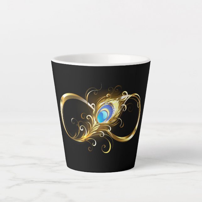 Unendlichkeit mit Golden Peacock Feather Milchtasse (Vorderseite)