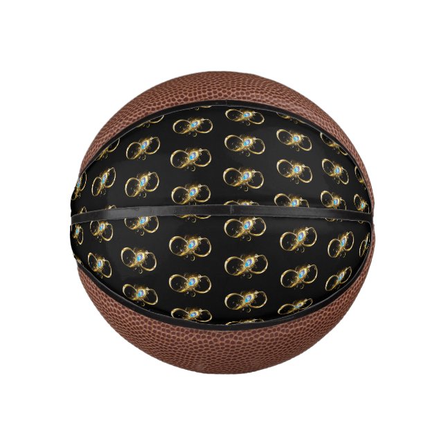 Unendlichkeit mit Golden Peacock Feather Mini Basketball (Vorderseite)