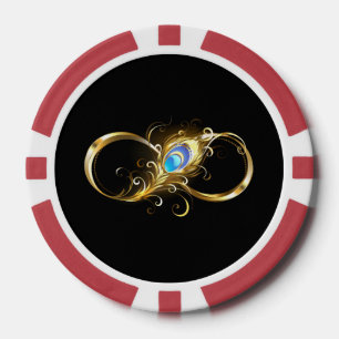 Unendlichkeit mit Golden Peacock Feather Pokerchips