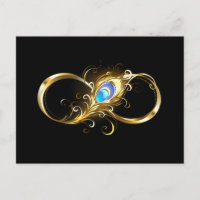 Unendlichkeit mit Golden Peacock Feather