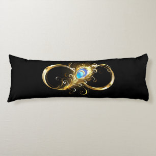 Unendlichkeit mit Golden Peacock Feather Seitenschläferkissen