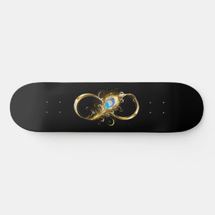 Unendlichkeit mit Golden Peacock Feather Skateboard