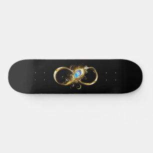 Unendlichkeit mit Golden Peacock Feather Skateboard