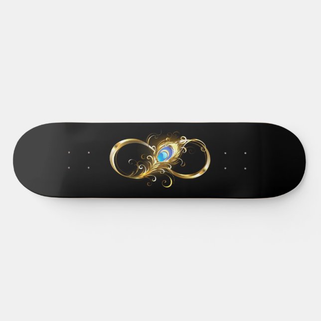 Unendlichkeit mit Golden Peacock Feather Skateboard (Horizontal)