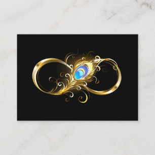 Unendlichkeit mit Golden Peacock Feather Treuekarte