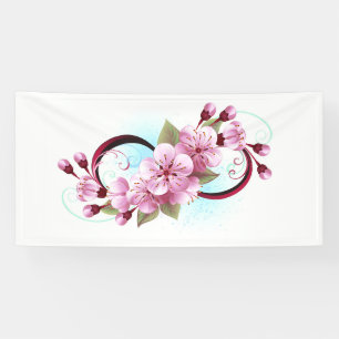 Unendlichkeit mit Kirschblüten Banner