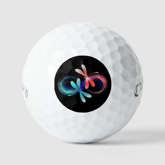 Unendlichkeit mit leuchtenden Libellen Golfball (Vorderseite)