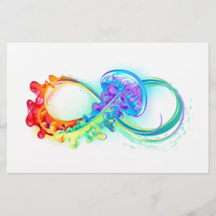 Unendlichkeit mit Rainbow Jellyfish Briefpapier