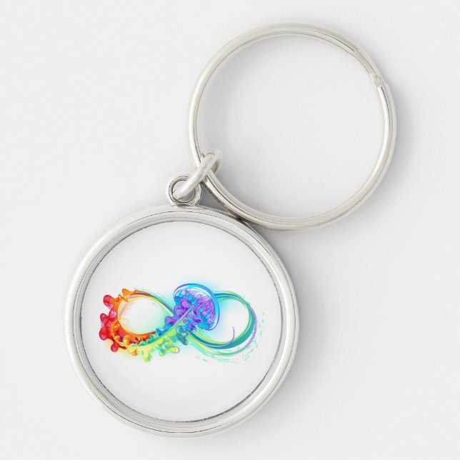 Unendlichkeit mit Rainbow Jellyfish Schlüsselanhänger (Vorne)