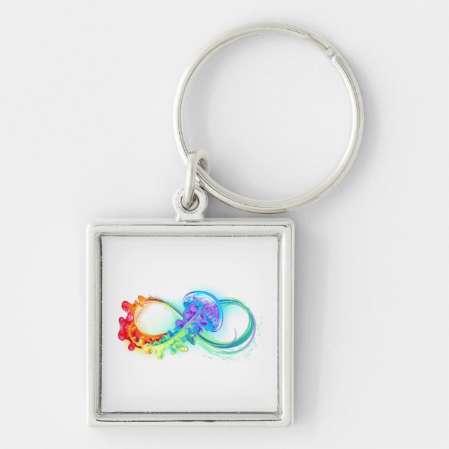 Unendlichkeit mit Rainbow Jellyfish Schlüsselanhänger (Vorne)