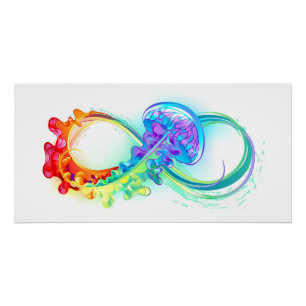 Unendlichkeit mit Regenbogenqualle Poster