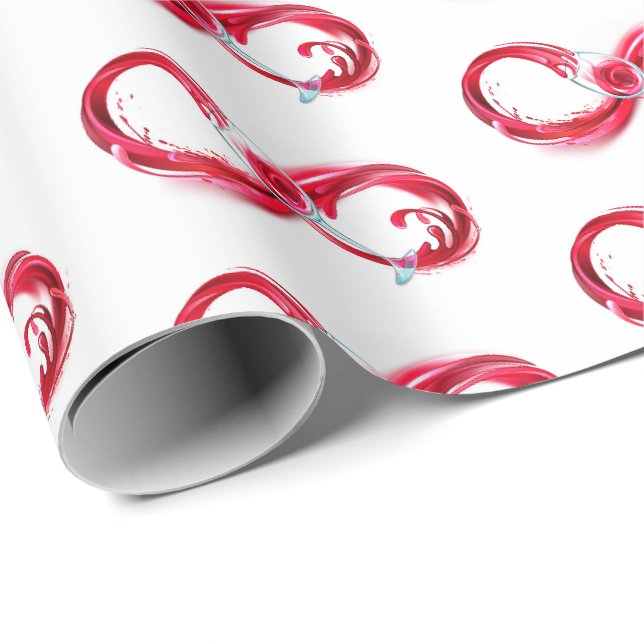 Unendlichkeit mit Rotwein Geschenkpapier (Rolleneckpunkt)