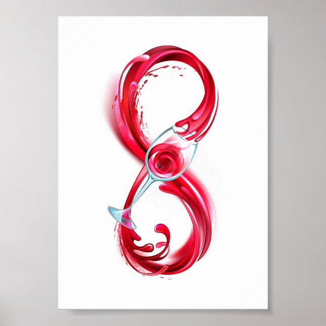 Unendlichkeit mit Rotwein Poster (Vorne)