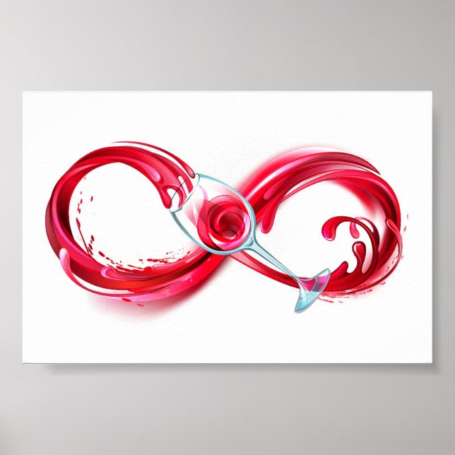 Unendlichkeit mit Rotwein Poster (Vorne)