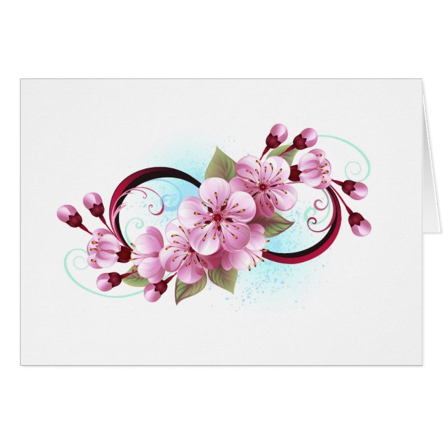 Unendlichkeit mit Sakura Blossom-Blume (Vorderseite (Horizontal))