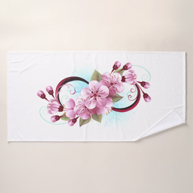 Unendlichkeit mit Sakura Blossom-Blume Badehandtuch (Badehandtuch)