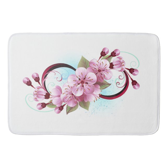 Unendlichkeit mit Sakura Blossom-Blume Badematte (Vorderseite)