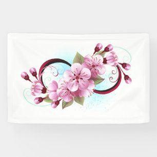 Unendlichkeit mit Sakura Blossom-Blume Banner