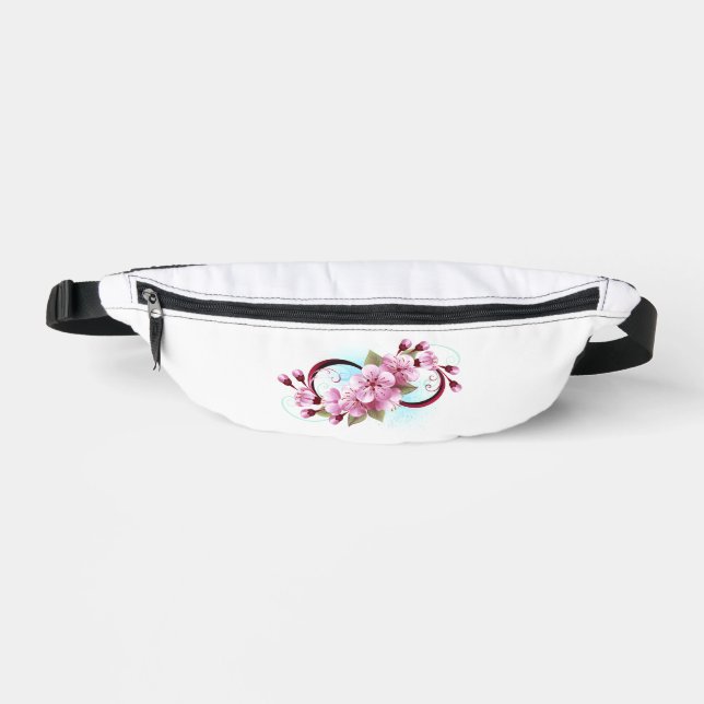 Unendlichkeit mit Sakura Blossom-Blume Bauchtasche (Vorderseite)