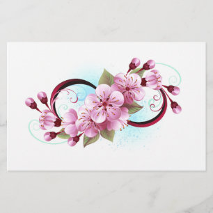 Unendlichkeit mit Sakura Blossom-Blume Briefpapier