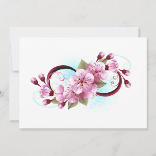 Unendlichkeit mit Sakura Blossom-Blume Dankeskarte