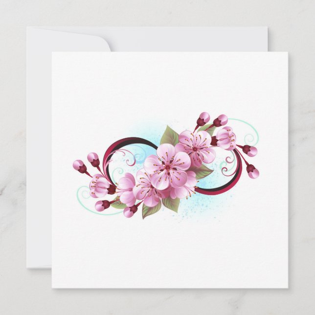 Unendlichkeit mit Sakura Blossom-Blume Feiertagskarte (Vorderseite)