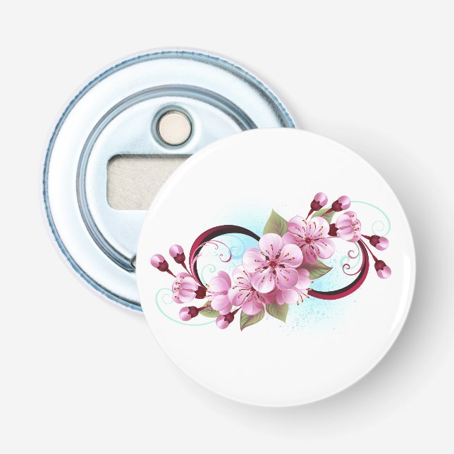 Unendlichkeit mit Sakura Blossom-Blume Flaschenöffner (Vorderseite)