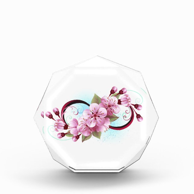 Unendlichkeit mit Sakura Blossom-Blume Fotoblock (Vorderseite)