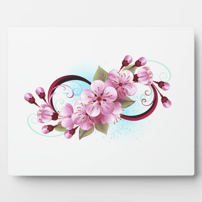 Unendlichkeit mit Sakura Blossom-Blume Fotoplatte (Vorderseite)