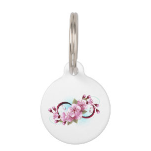 Unendlichkeit mit Sakura Blossom-Blume Haustiermarke