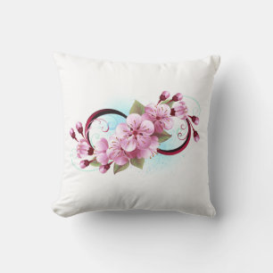 Unendlichkeit mit Sakura Blossom-Blume Kissen