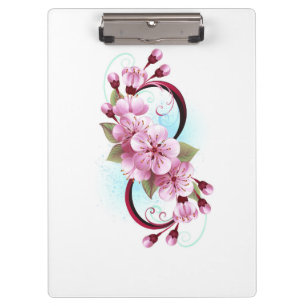 Unendlichkeit mit Sakura Blossom-Blume Klemmbrett