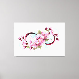 Unendlichkeit mit Sakura Blossom-Blume Leinwanddruck
