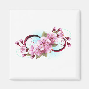 Unendlichkeit mit Sakura Blossom-Blume Magnet