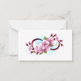 Unendlichkeit mit Sakura Blossom-Blume Mitteilungskarte