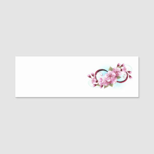 Unendlichkeit mit Sakura Blossom-Blume Namensschild