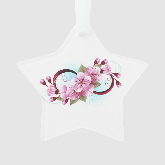 Unendlichkeit mit Sakura Blossom-Blume Ornament (Vorderseite)