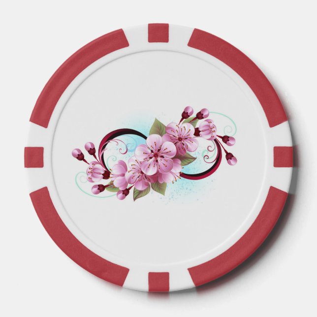 Unendlichkeit mit Sakura Blossom-Blume Pokerchips (Vorderseite)