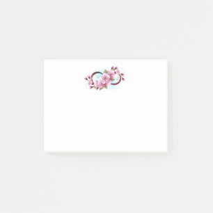 Unendlichkeit mit Sakura Blossom-Blume Post-it Klebezettel