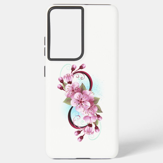 Unendlichkeit mit Sakura Blossom-Blume Samsung Galaxy Hülle (Rückseite)